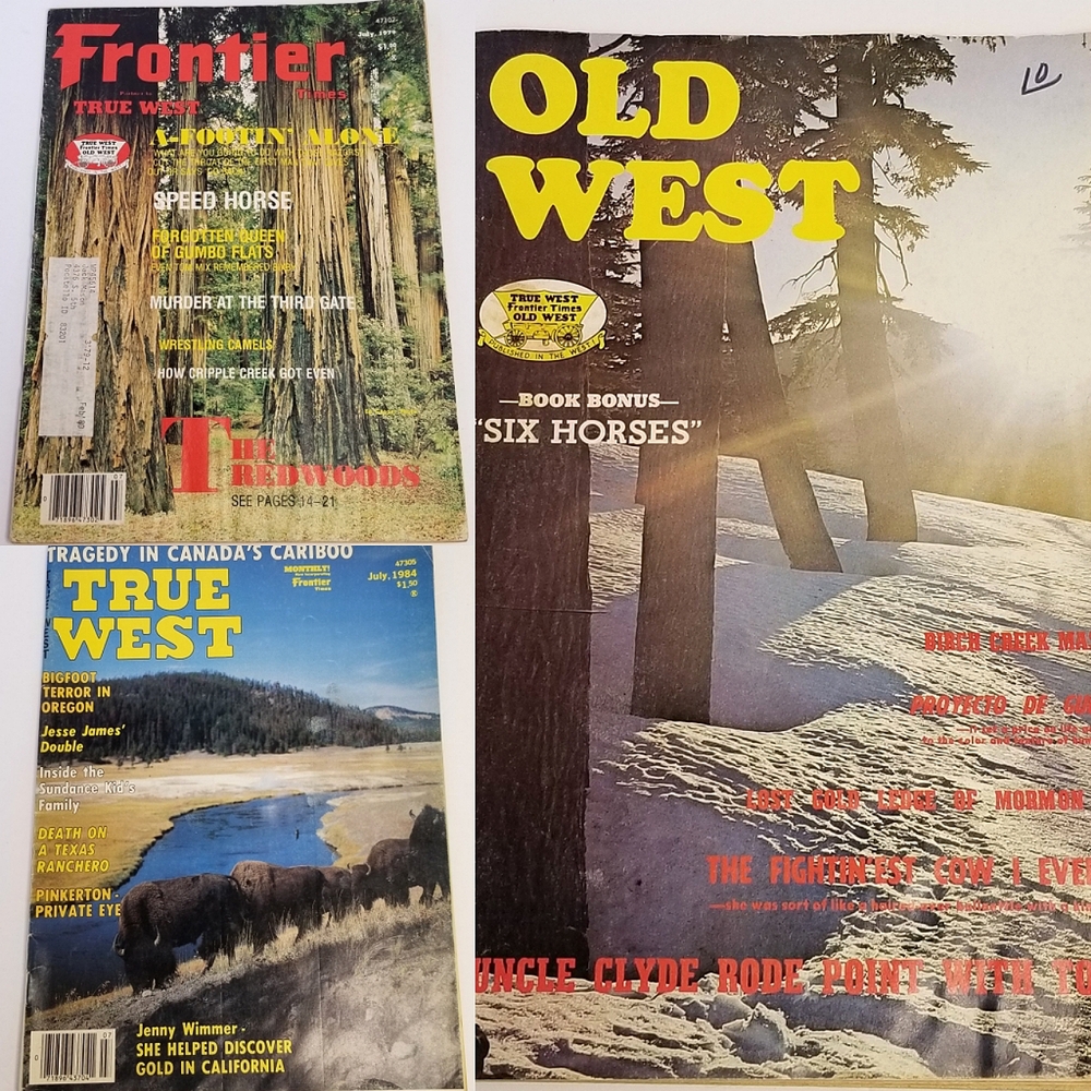 Old West/Frontier Times/True West Mgazines Lot- Western Stories- 70s/80s- 3 pc